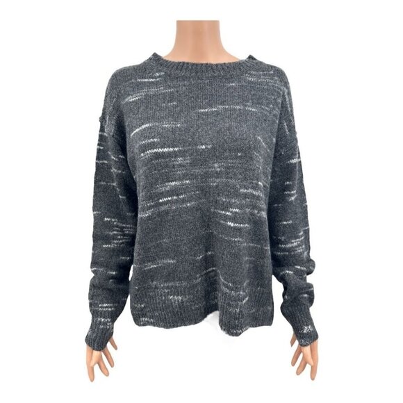 Max Studio Marled Charcoal Crewneck Sweater NWT - Picture 1 of 6